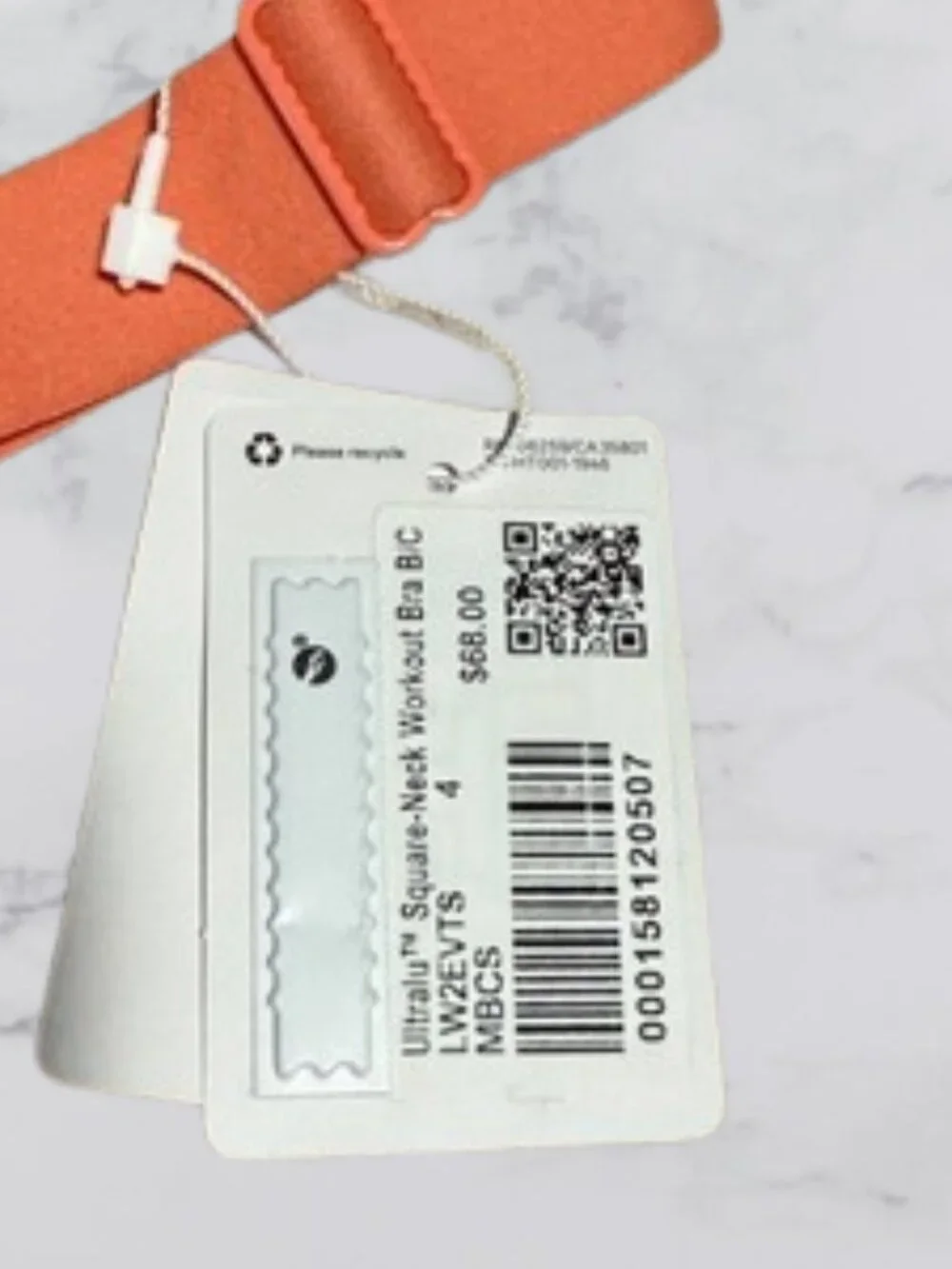 NWT Lululemon Size 4 Ultra Square Neck Work out Bra B/C